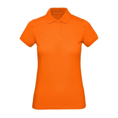 Custom Printed B&C Women's Organic Cotton Polo Shirt in Orange from Total Merchandise