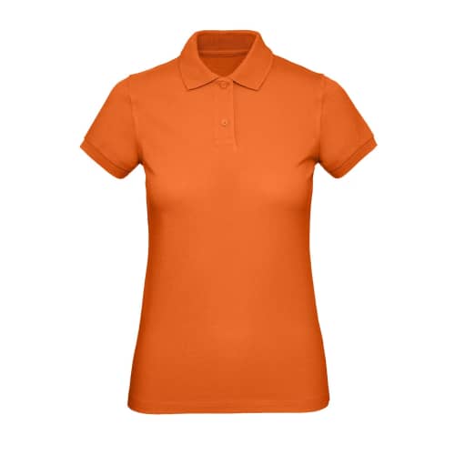 Custom Branded B&C Women's Organic Cotton Polo Shirt in Urban Orange from Total Merchandise