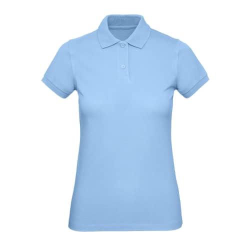 Promotional B&C Ladies' Organic Cotton Polo Shirt in Sky Blue from Total Merchandise