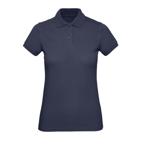 Custom Branded B&C Ladies' Organic Cotton Polo Shirt in Navy Blue from Total Merchandise