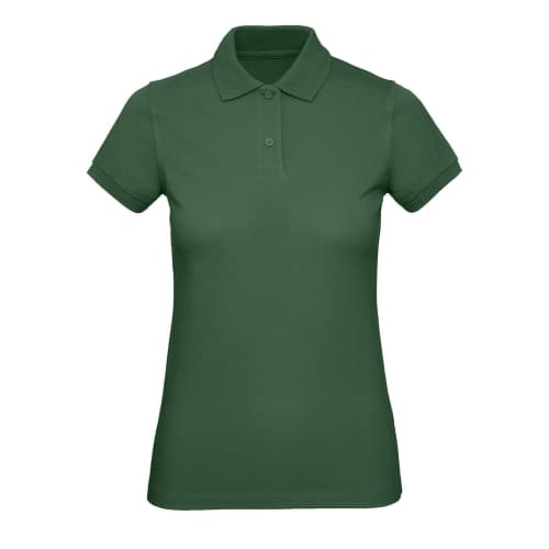 Corporate Branded B&C Ladies' Organic Cotton Polo Shirt in Bottle Green from Total Merchandise