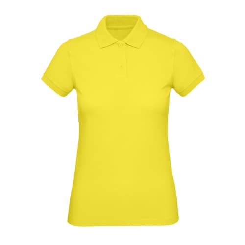 UK Branded B&C Women's Organic Cotton Polo Shirt in Solar Yellow from Total Merchandise