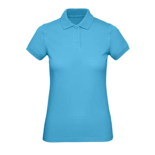 Promotional B&C Women's Organic Cotton Polo Shirt in Very Turquoise from Total Merchandise