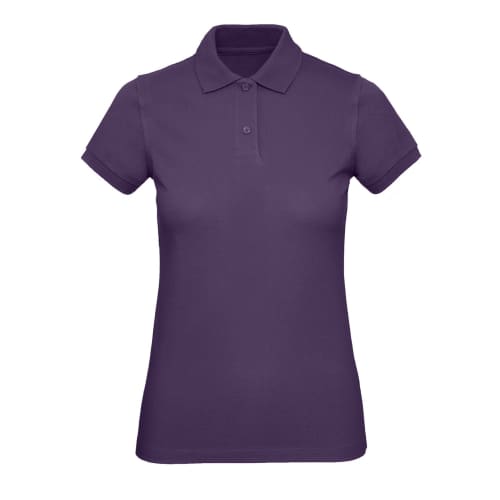 Custom Branded B&C Women's Organic Cotton Polo Shirt in Radiant Purple from Total Merchandise