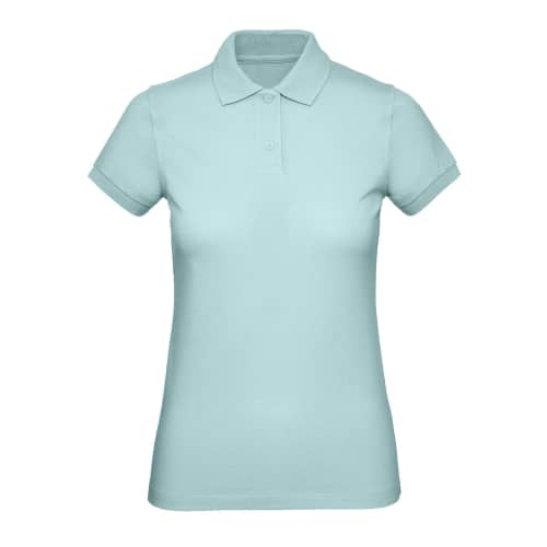 UK Printed B&C Women's Organic Cotton Polo Shirt in Millennial Mint from Total Merchandise