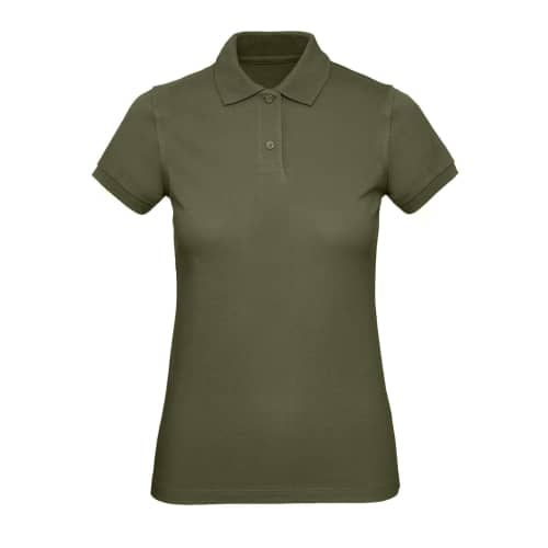 UK Branded B&C Women's Organic Cotton Polo Shirt in Urban Khaki from Total Merchandise