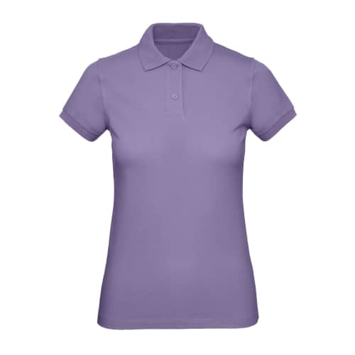 Promotional B&C Women's Organic Cotton Polo Shirt in Millennial Lilac from Total Merchandise