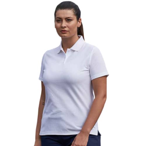 UK Printed RTX Pro Women's Workwear Polo Shirts in White from Total Merchandise