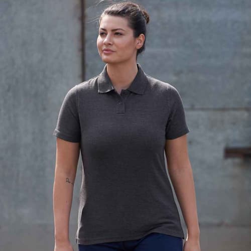 UK Printed RTX Pro Ladies' Polo Shirts in Charcoal from Total Merchandise