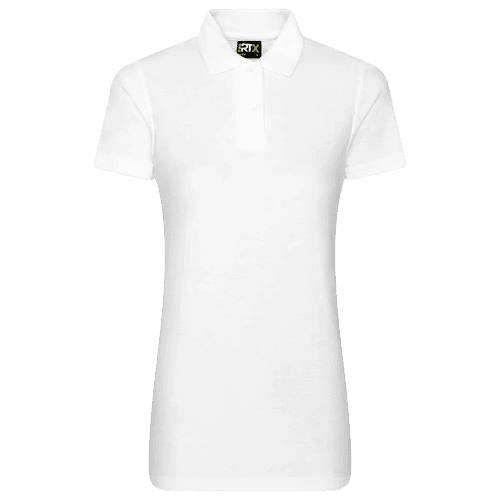 UK Printed RTX Pro Women's Workwear Polo Shirts in White from Total Merchandise