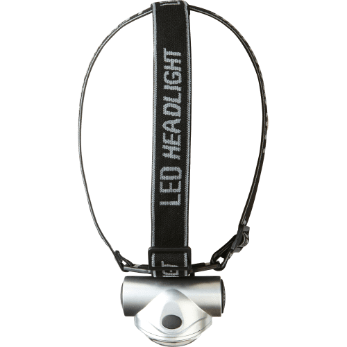 Custom Branded 8 LED Head Torches in Silver branded with your logo from Total Merchandise