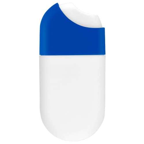 Custom branded 15ml Hand Sanitiser Spray with a blue lid from Total Merchandise