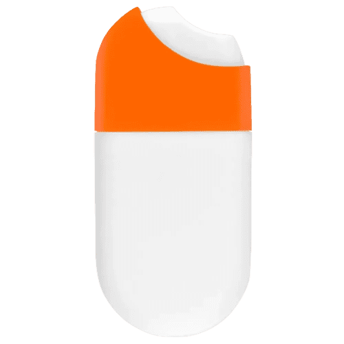 Customised Hand Sanitiser Spray with an orange lid from Total Merchandise