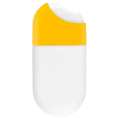 Logo printed Hand Sanitiser Spray with a yellow lid from Total Merchandise