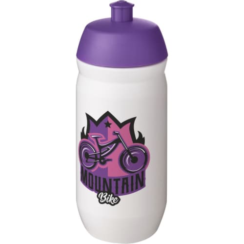 UK Printed Squeezy Sports Bottles in White/Purple from Total Merchandise