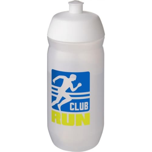 UK Printed Squeeze Water Bottles in Clear/White from Total Merchandise