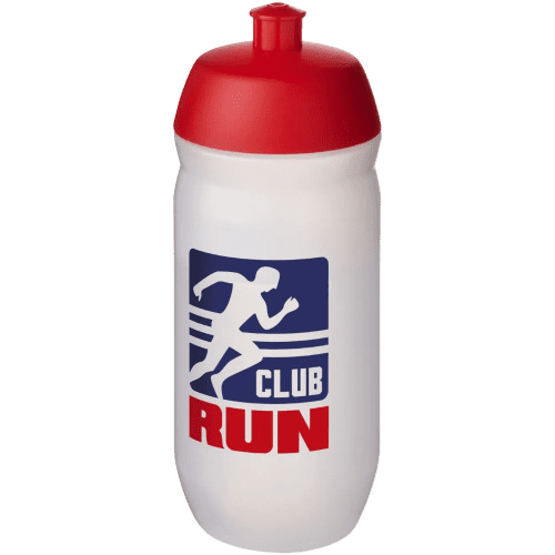 Custom Branded Squeeze Water Bottles in Clear/Red from Total Merchandise