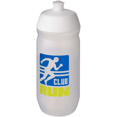 UK Printed Squeeze Water Bottles in Clear/White from Total Merchandise