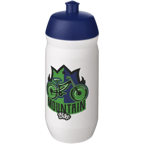 UK Branded Squeeze Sports Bottles in White/Blue from Total Merchandise