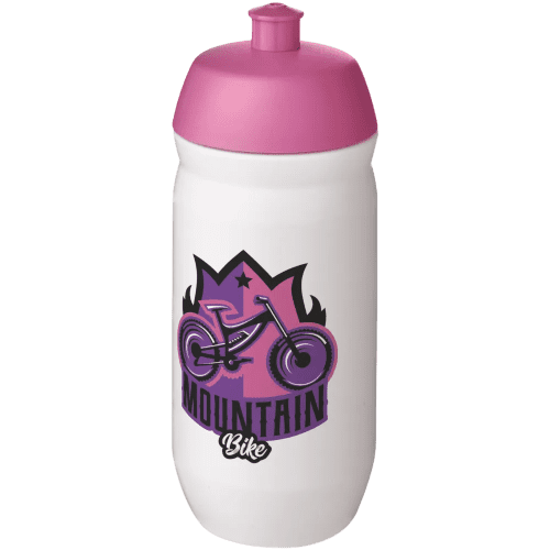 Promotional Squeezy Sports Bottles in White/Pink from Total Merchandise