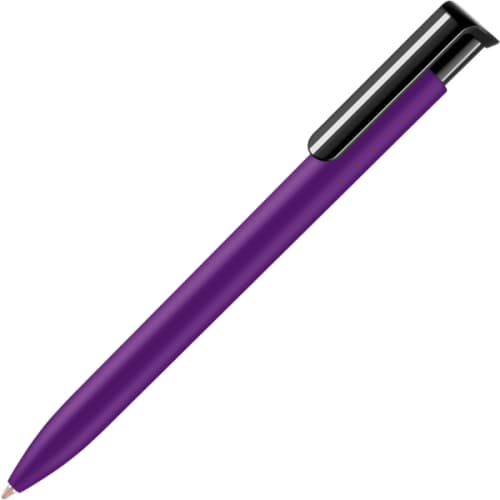 UK Printed Absolute Soft Touch Ballpens in Purple from Total Merchandise