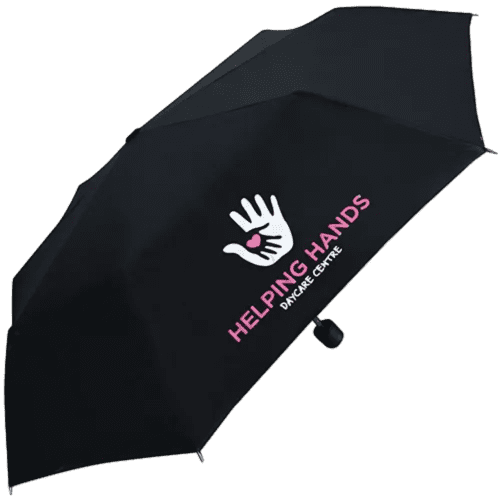 UK Express Printed Value Supermini Telescopic Umbrella in Black from Total Merchandise