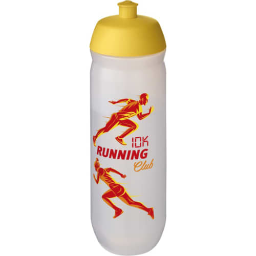 Custom Branded 750ml HydroFlex™ Squeeze Drink Bottles in Frosted Clear/Yellow from Total Merchandise