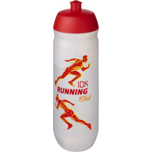 Custom Branded 750ml HydroFlex™ Squeezy Sports Bottles in Frosted Clear/Red from Total Merchandise