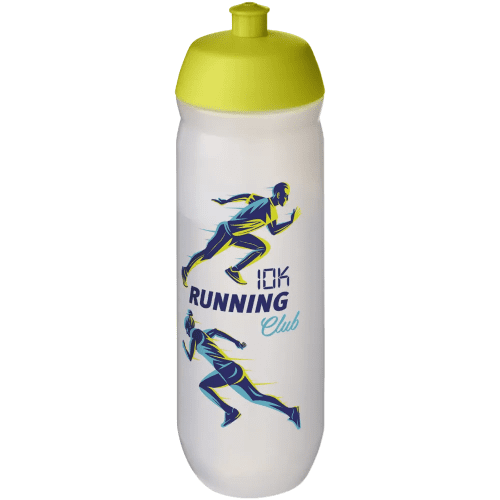 Promotional 750ml HydroFlex™ Squeeze Sports Bottles in Frosted Clear/Lime from Total Merchandise
