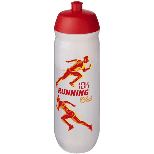 Custom Branded 750ml HydroFlex™ Squeezy Sports Bottles in Frosted Clear/Red from Total Merchandise