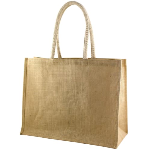 Promotional Large Chura Jute Bags in Natural with Cotton Cord Handles from Total Merchandise