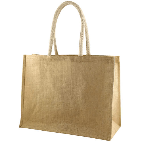 Promotional Large Chura Jute Bags in Natural with Cotton Cord Handles from Total Merchandise