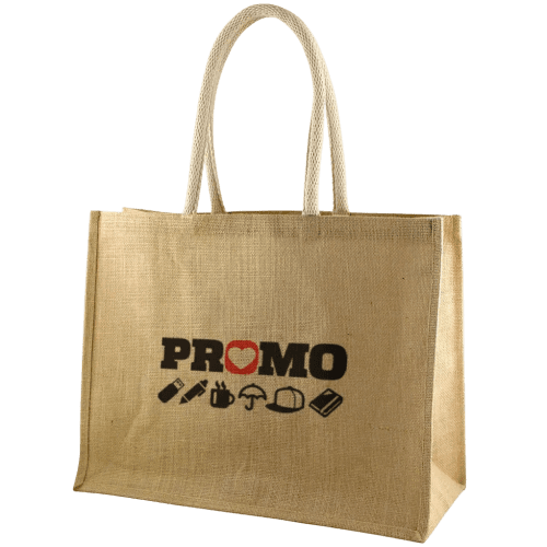 UK Branded Large Chura Jute Bags Printed with a Logo by Total Merchandise