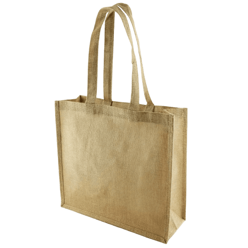 UK Printed Medium Simba Jute Bags in Natural from Total Merchandise