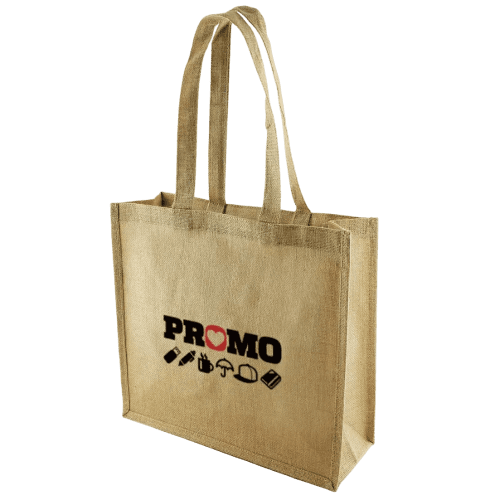 Promotional Medium Simba Jute Bags in Natural Printed with a Logo by Total Merchandise