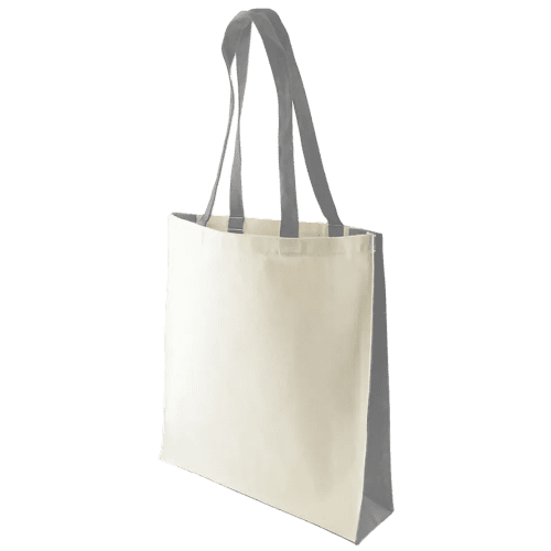 Custom Printed Kuku Canvas Tote Bags in Natural/Grey from Total Merchandise