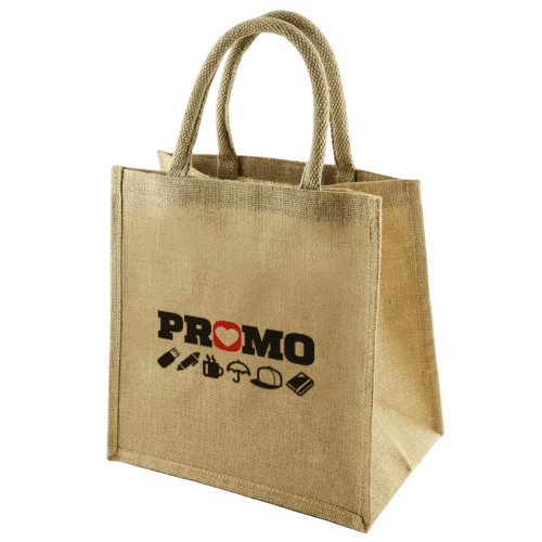 UK Branded Small Mamba Jute Bags Printed with a Logo by Total Merchandise