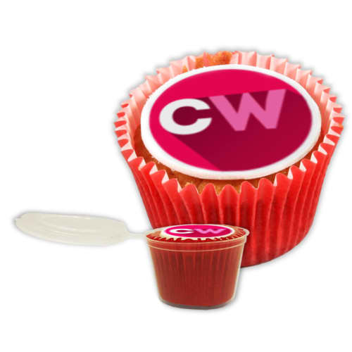 Promotional Cupcake Pots in Red from Total Merchandise