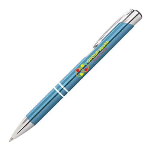 Promotional Crosby Metal Shiny Pen in Ocean Blue from Total Merchandise