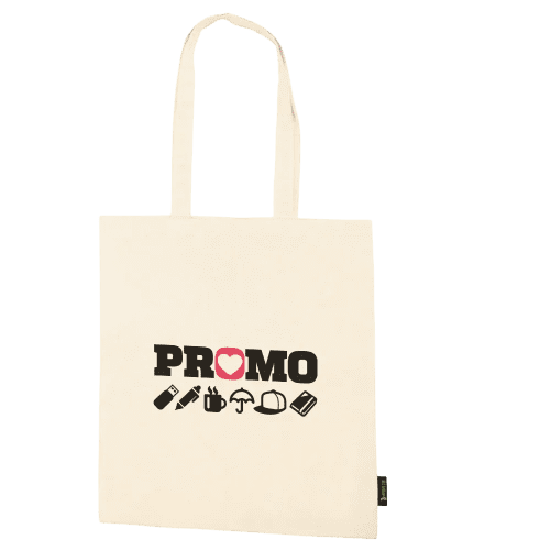 Organic Cotton Long Handle Tote Bags in Natural