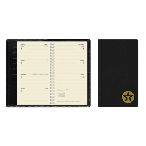 Custom Branded Portrait Weekly Combbound Pocket Diary in Black branded from Total Merchandise