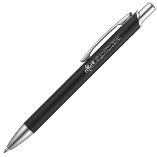 UK Express Branded Aluminium Swallow Ballpens in Black Engraved with a Logo by Total Merchandise