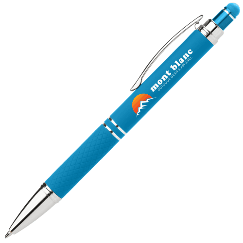 Custom Printed Phoenix Soft Stylus Pens in Bright Light Blue from Total Merchandise