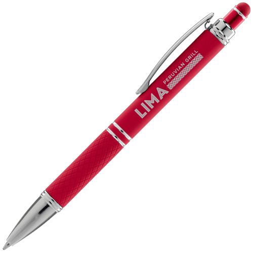 Custom Printed Phoenix Soft Stylus Pens in Red Printed with a Logo by Total Merchandise