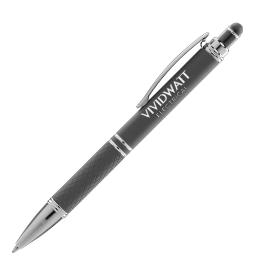 Custom Printed Phoenix Soft Stylus Pens in Taupe Printed with a Logo by Total Merchandise