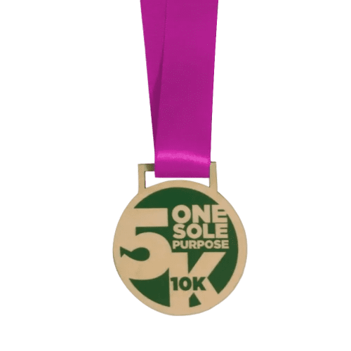 Personalisable Wooden Medals on rPET Ribbons can be printed or engraved with your company's design