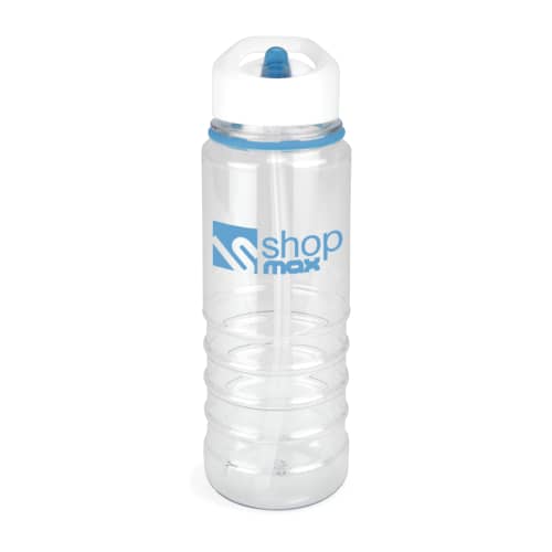 Promotional Tarn Sports Bottle with Straw and Cyan Trim from Total Merchandise