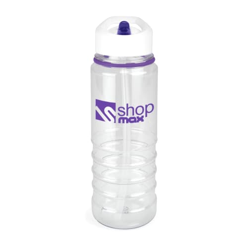 Express UK Branded Tarn Water Bottle with Straw and Purple Trim from Total Merchandise