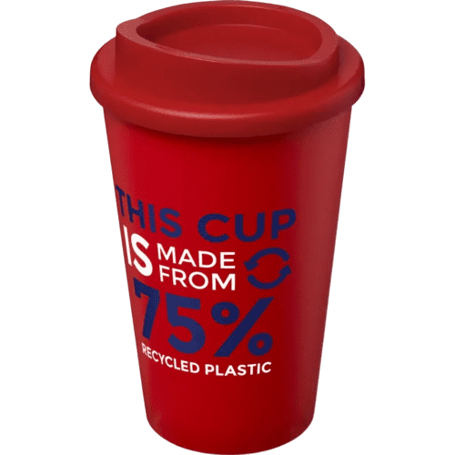 Americano Eco Part Recycled Coffee Cups in Red/Red