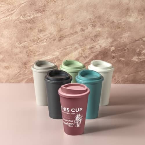 Americano Eco Renew Reusable Coffee Cup With A Printed Design From Total Merchandise